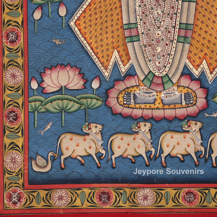 Three Figures Shrinathji - Handmade Pichwai