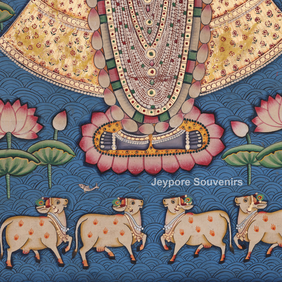 Three Figures Shrinathji - Handmade Pichwai