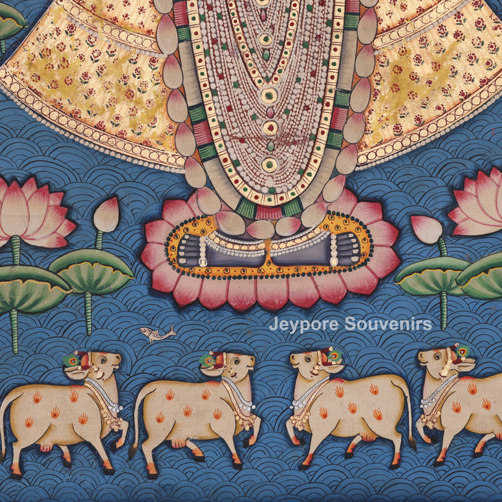 Three Figures Shrinathji - Handmade Pichwai