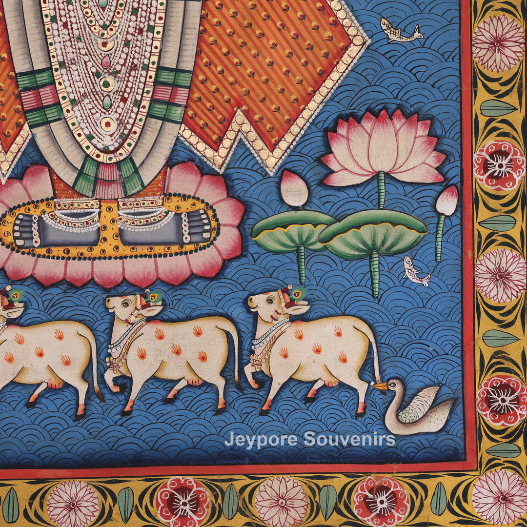 Three Figures Shrinathji - Handmade Pichwai