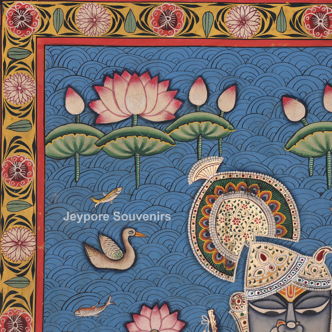 Three Figures Shrinathji - Handmade Pichwai