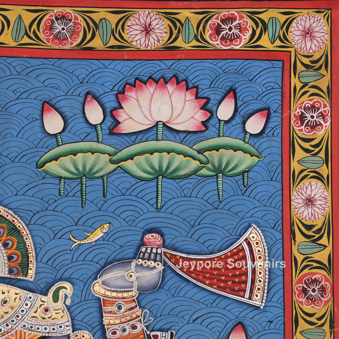 Three Figures Shrinathji - Handmade Pichwai