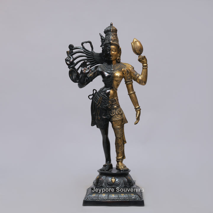 Handcrafted Brass Ardhanarishvara Statue