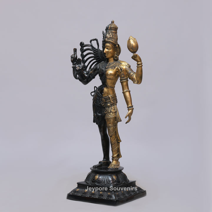Handcrafted Brass Ardhanarishvara Statue