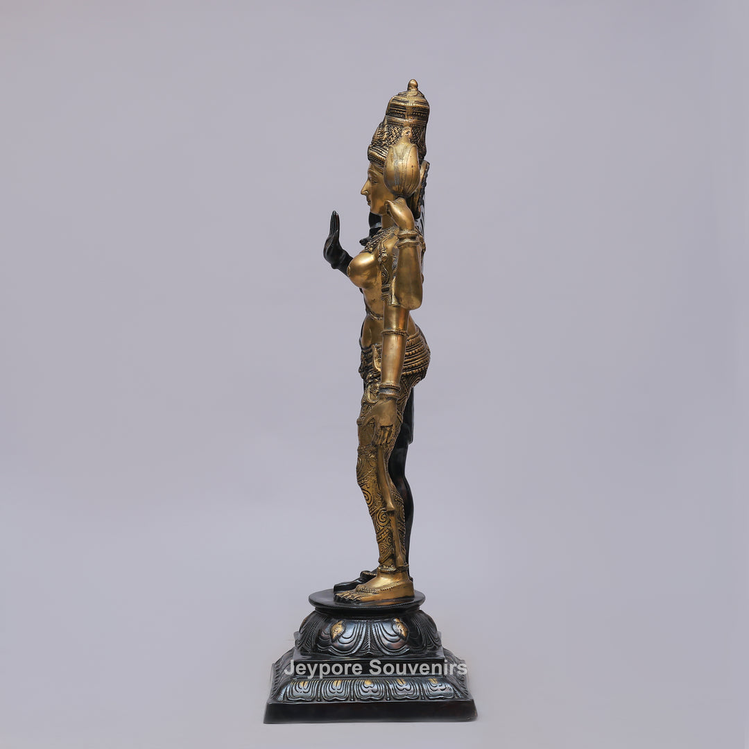 Handcrafted Brass Ardhanarishvara Statue