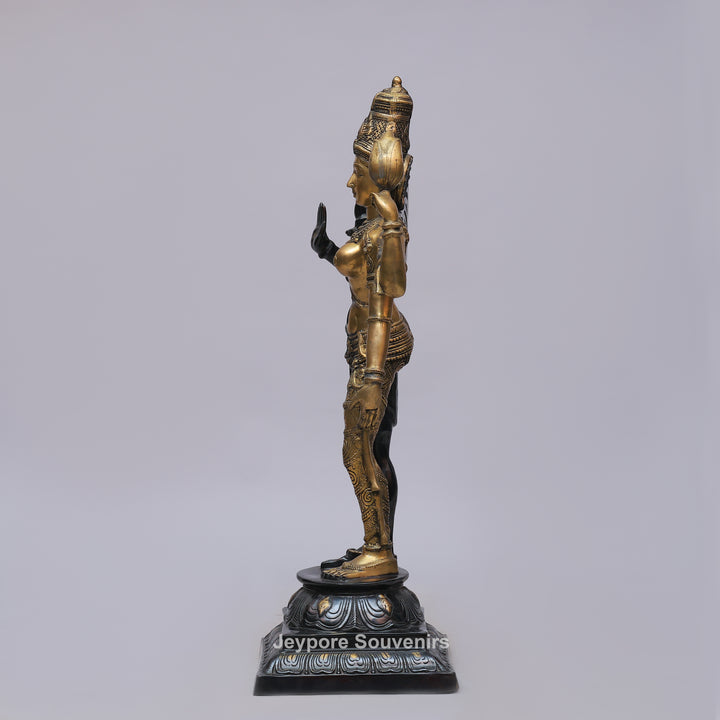 Handcrafted Brass Ardhanarishvara Statue