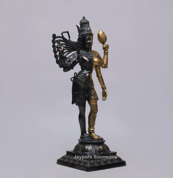 Handcrafted Brass Ardhanarishvara Statue