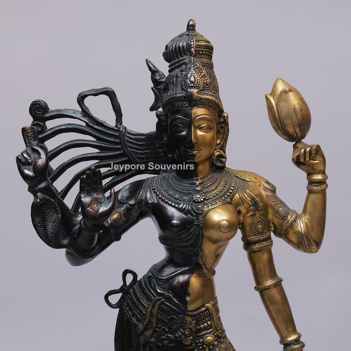 Handcrafted Brass Ardhanarishvara Statue