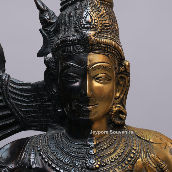 Handcrafted Brass Ardhanarishvara Statue