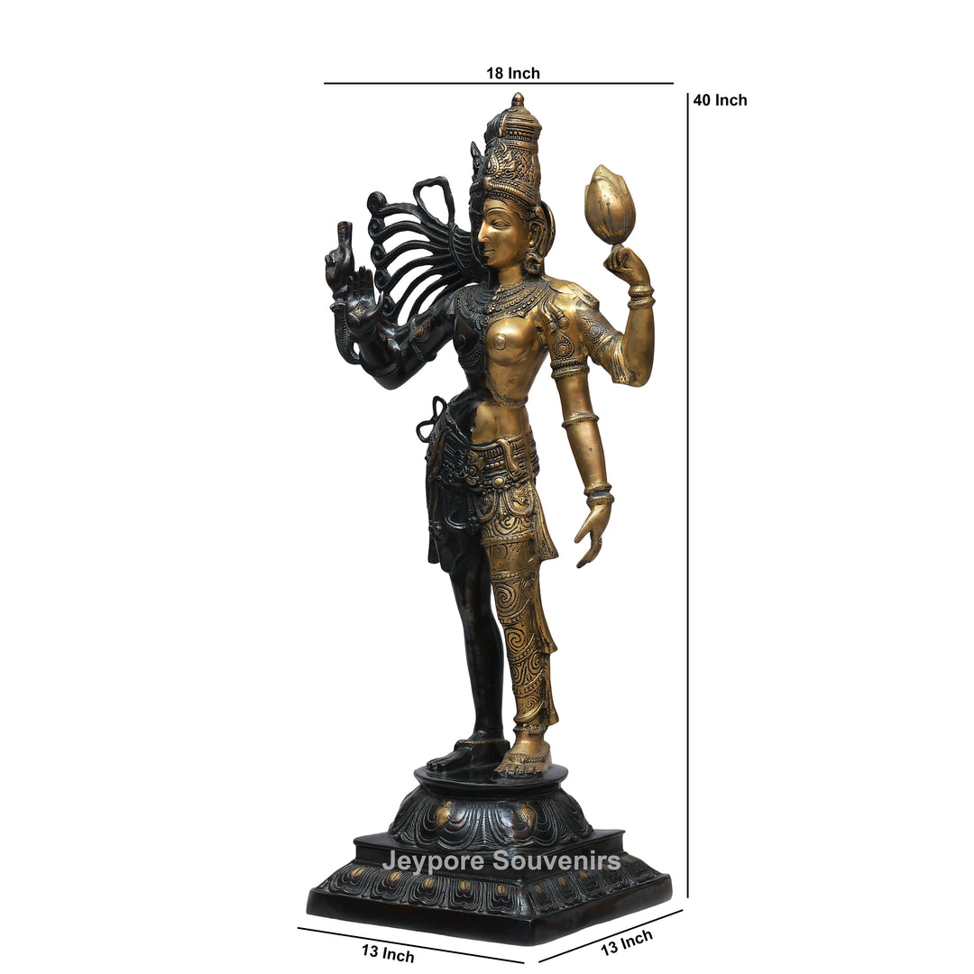 Handcrafted Brass Ardhanarishvara Statue