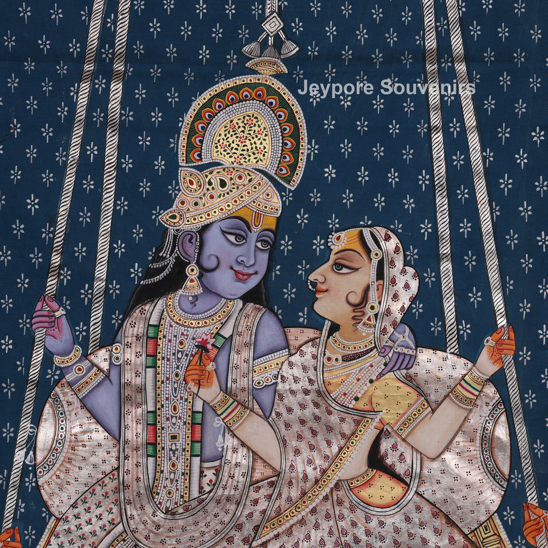 Radha krishna Swing Moment With Devotees - Pichwai