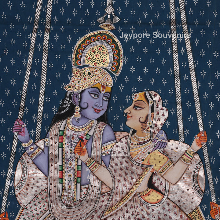 Radha krishna Swing Moment With Devotees - Pichwai