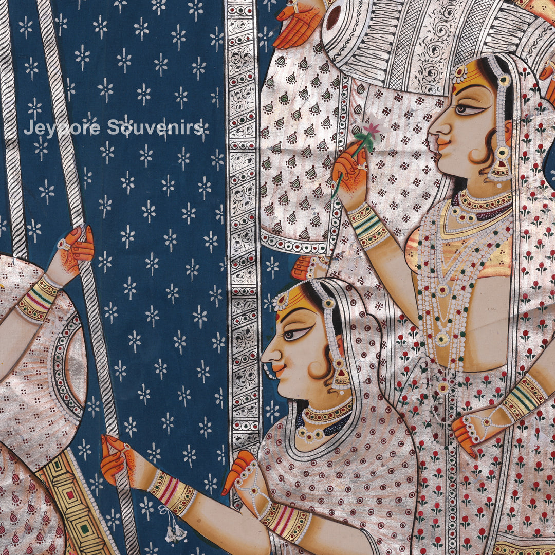 Radha krishna Swing Moment With Devotees - Pichwai