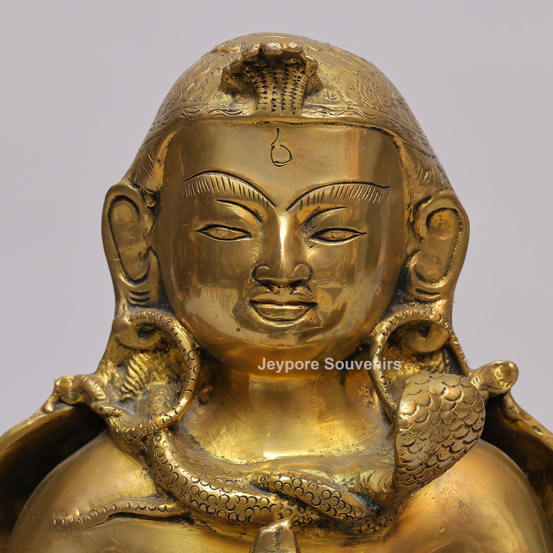 Handcrafted Brass Garuda Statue with Folded Hands