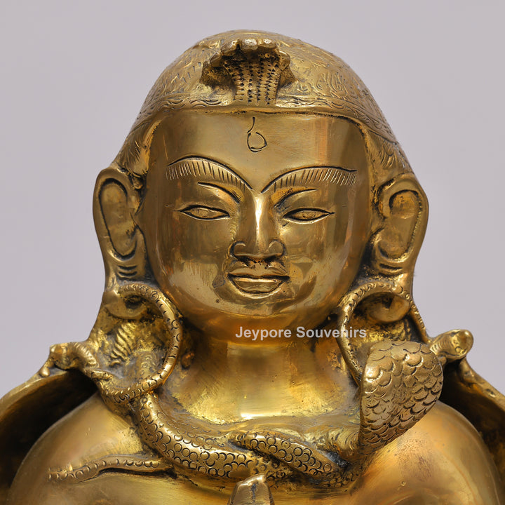Handcrafted Brass Garuda Statue with Folded Hands
