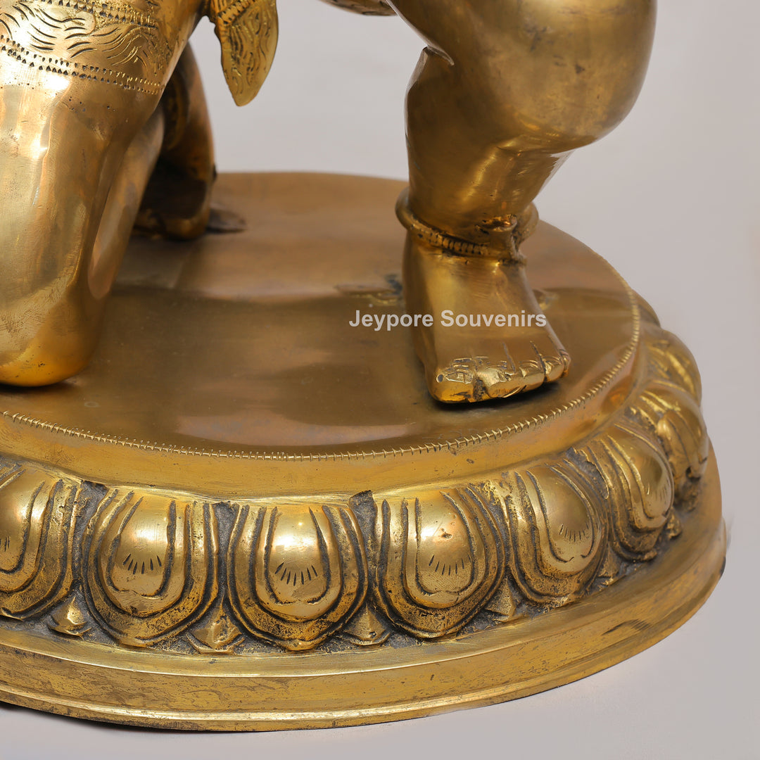 Handcrafted Brass Garuda Statue with Folded Hands