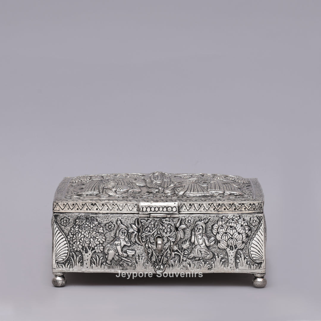 Handcrafted Wedding Procession Silver Decorative Jewellery Box