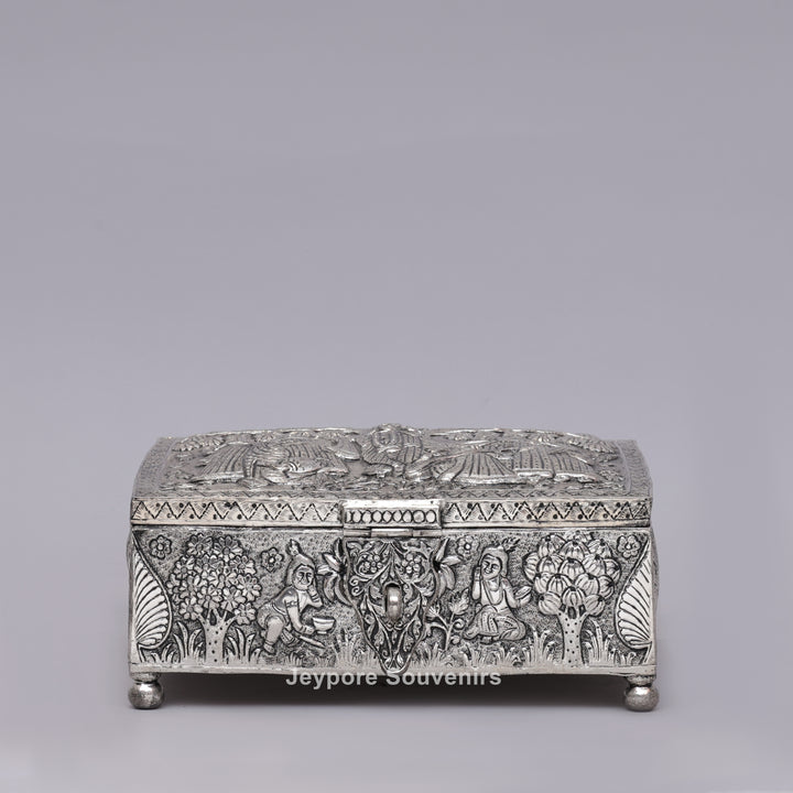 Handcrafted Wedding Procession Silver Decorative Jewellery Box