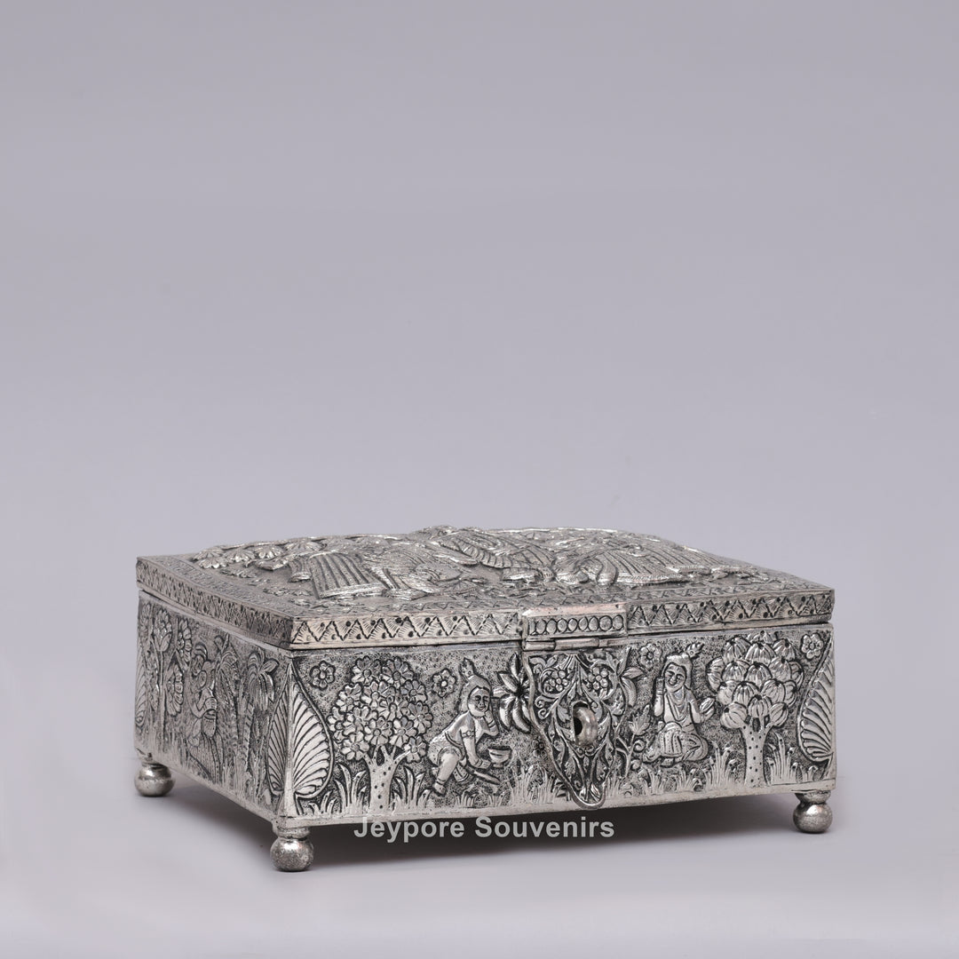 Handcrafted Wedding Procession Silver Decorative Jewellery Box