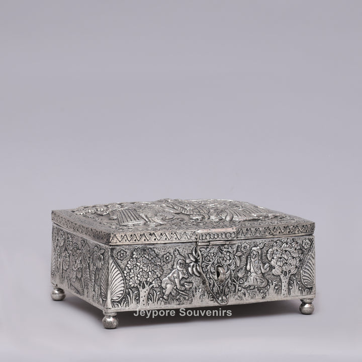 Handcrafted Wedding Procession Silver Decorative Jewellery Box