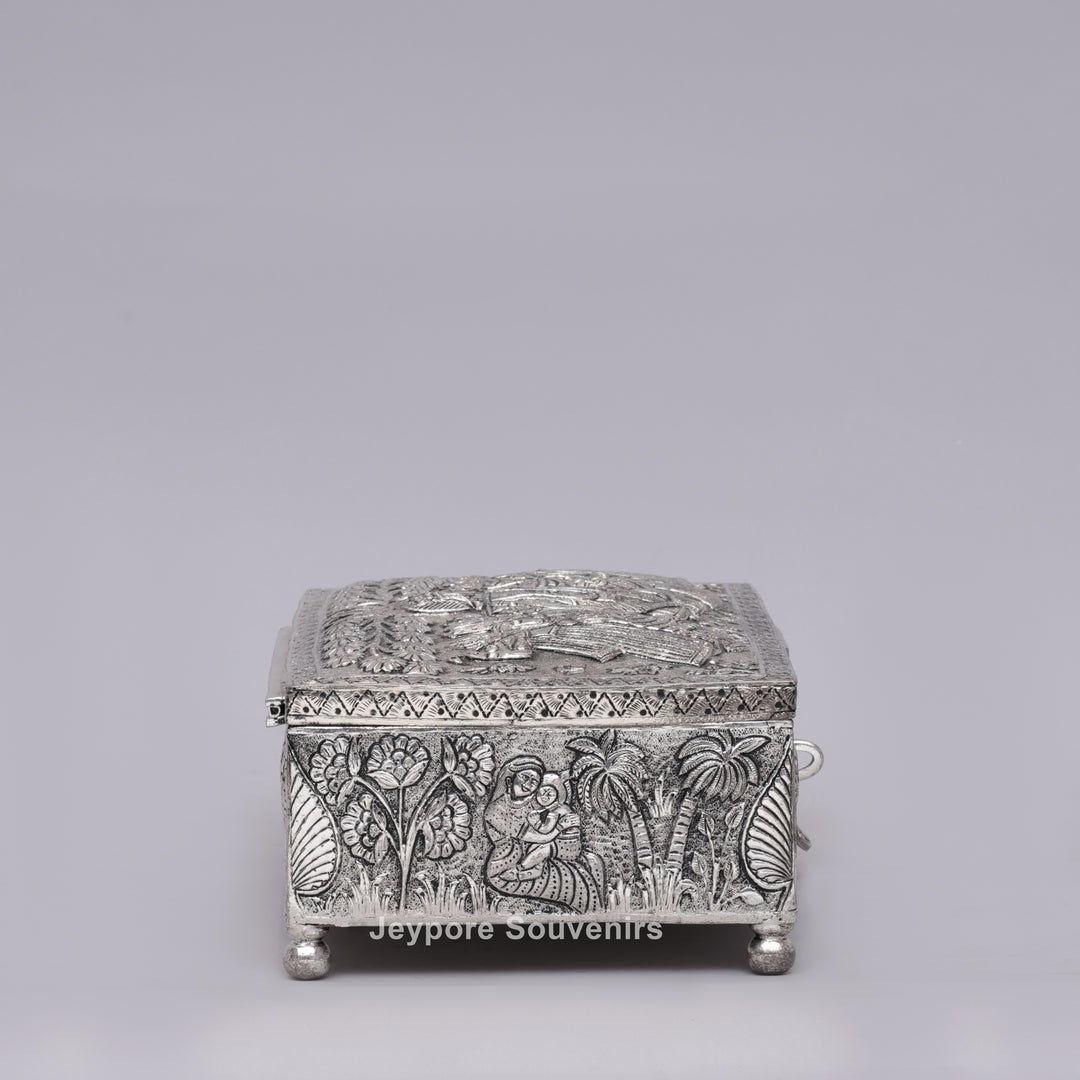 Handcrafted Wedding Procession Silver Decorative Jewellery Box