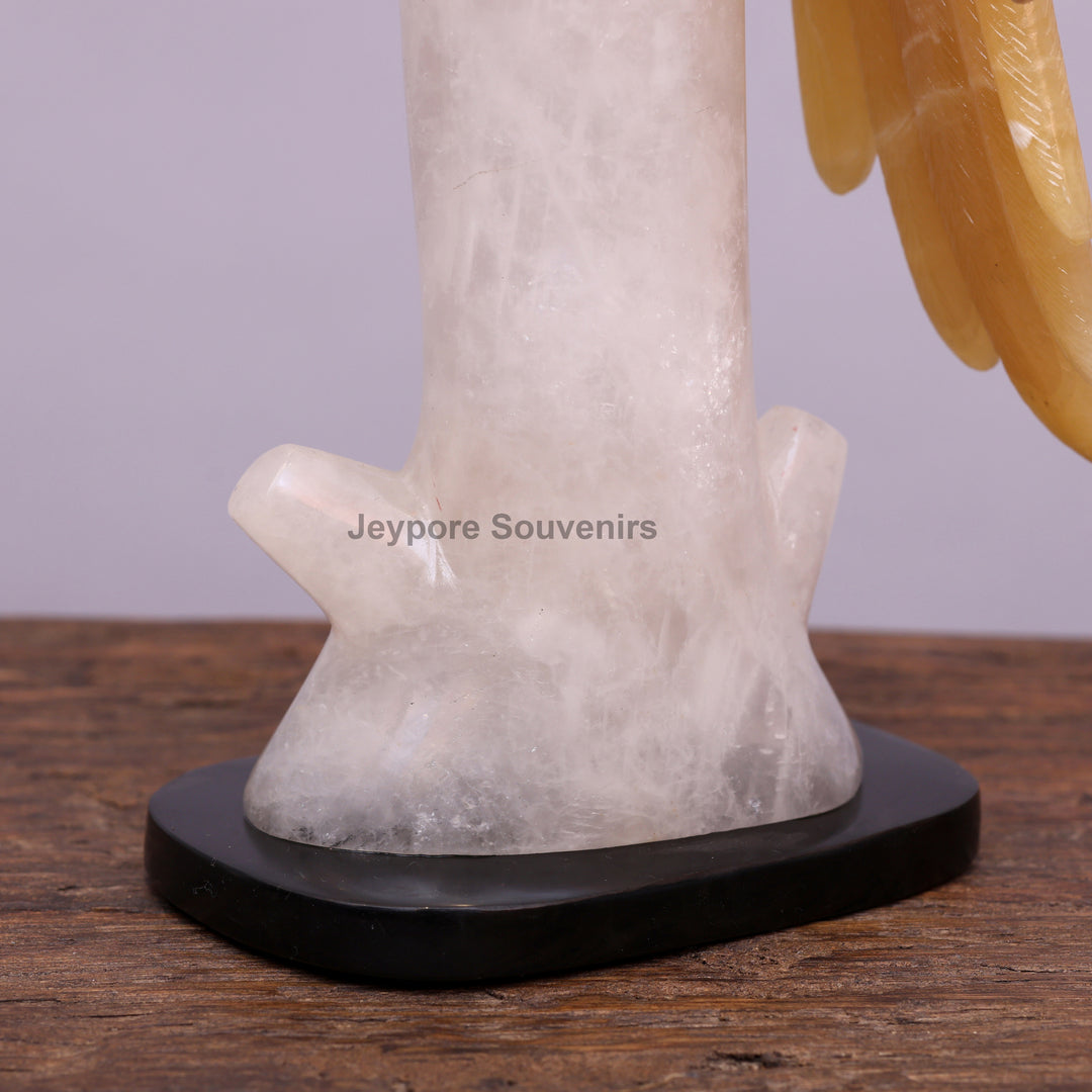 Pink Parakeet Bird on Rose Quartz – Semi-Precious Stone