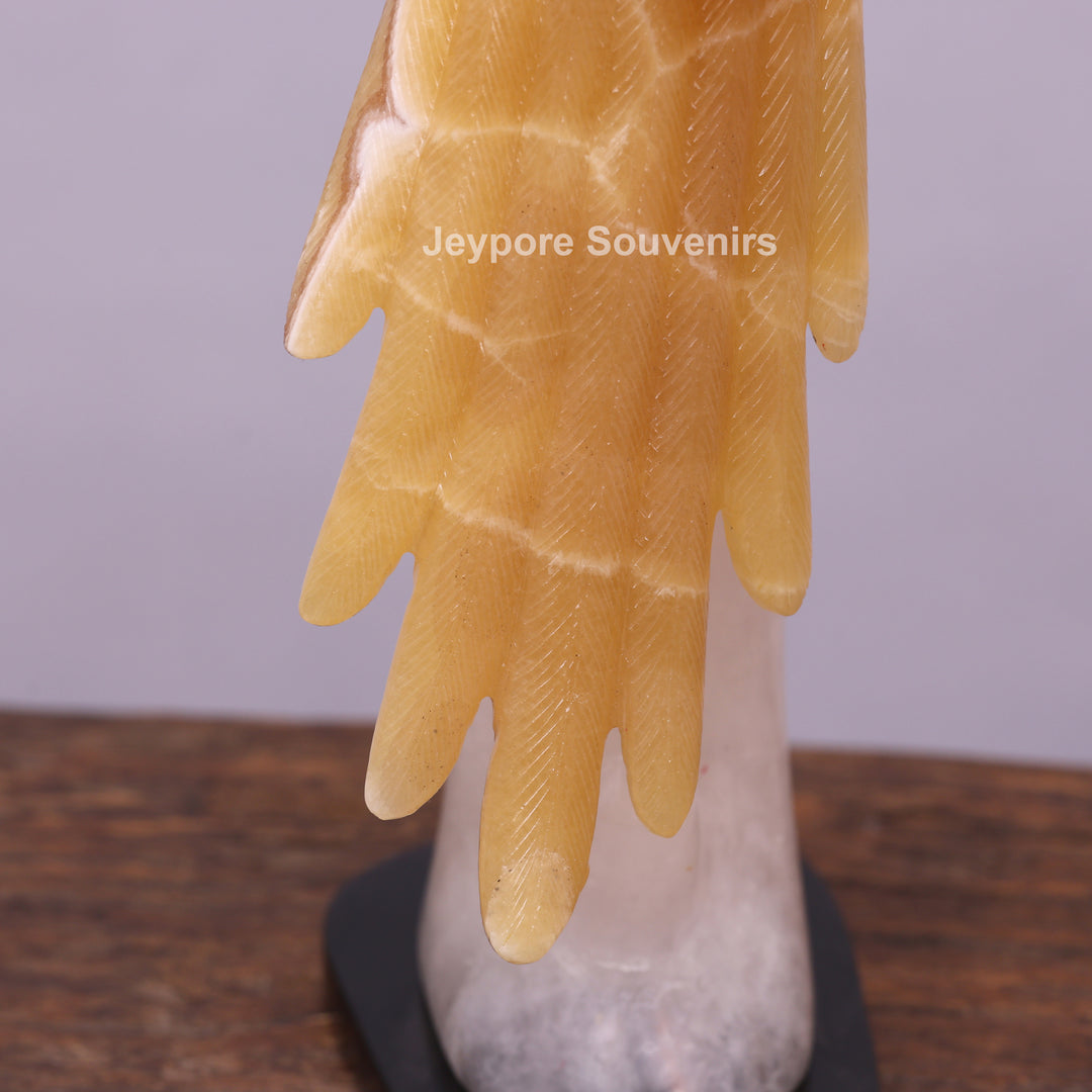 Pink Parakeet Bird on Rose Quartz – Semi-Precious Stone