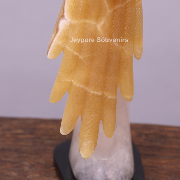 Pink Parakeet Bird on Rose Quartz – Semi-Precious Stone