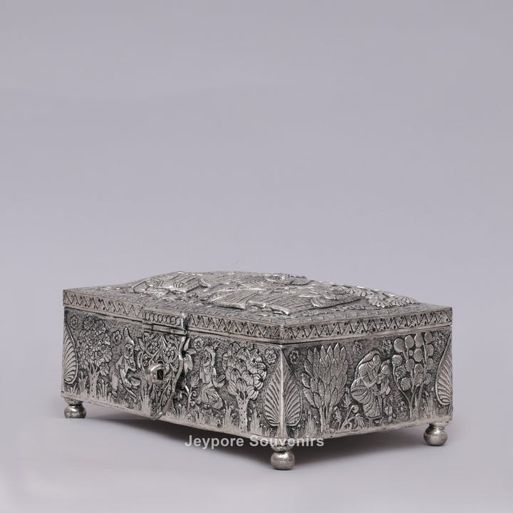 Handcrafted Wedding Procession Silver Decorative Jewellery Box