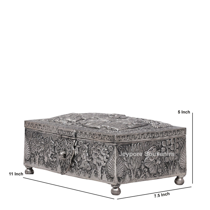 Handcrafted Wedding Procession Silver Decorative Jewellery Box