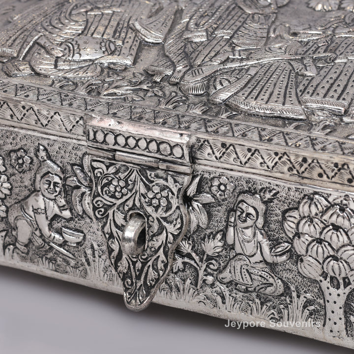 Handcrafted Wedding Procession Silver Decorative Jewellery Box