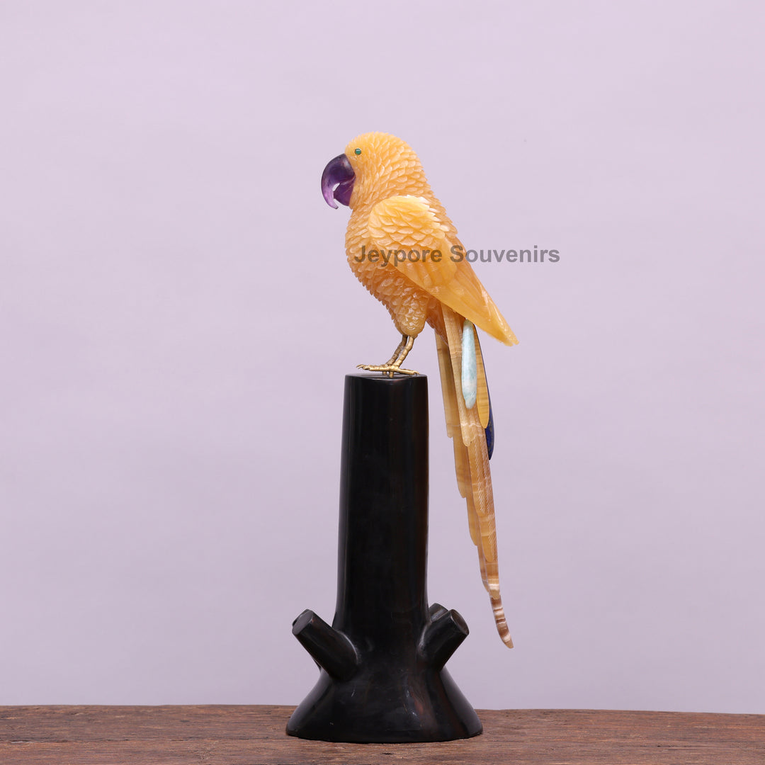 Yellow Quartz Parrot Amethyst Beak – Semi-Precious Gemstone