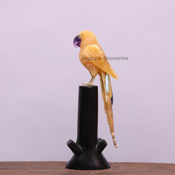 Yellow Quartz Parrot Amethyst Beak – Semi-Precious Gemstone