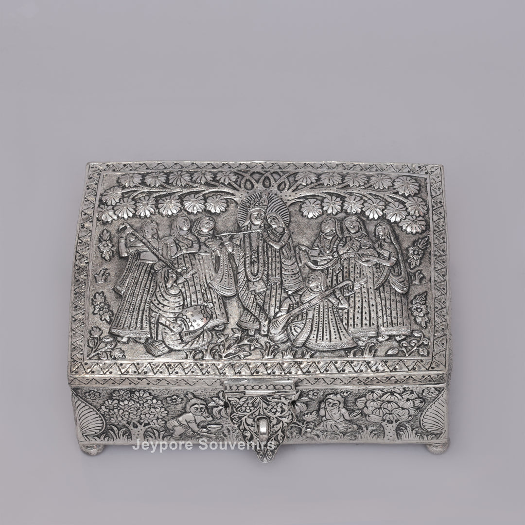 Handcrafted Wedding Procession Silver Decorative Jewellery Box