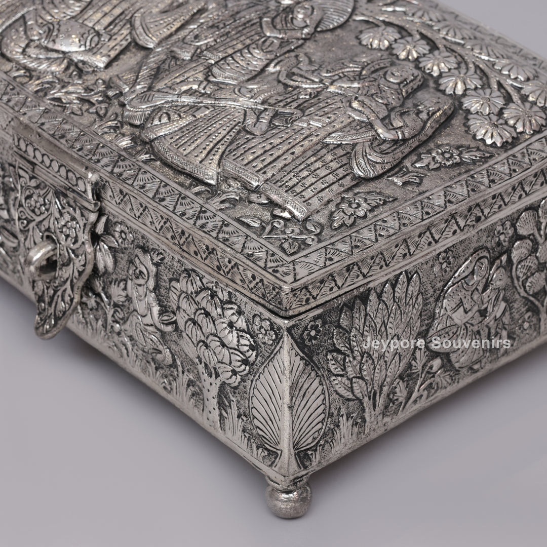 Handcrafted Wedding Procession Silver Decorative Jewellery Box