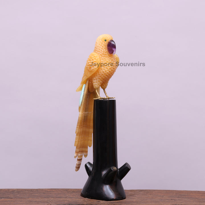 Yellow Quartz Parrot Amethyst Beak – Semi-Precious Gemstone