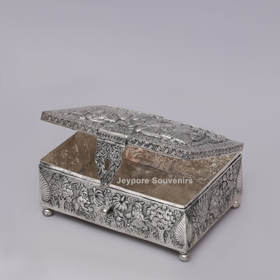 Handcrafted Wedding Procession Silver Decorative Jewellery Box