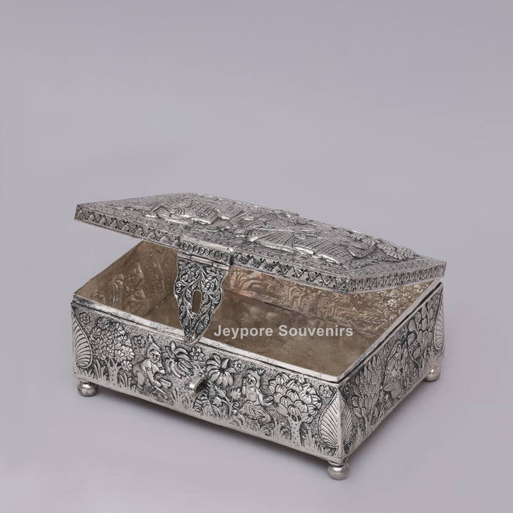 Handcrafted Wedding Procession Silver Decorative Jewellery Box