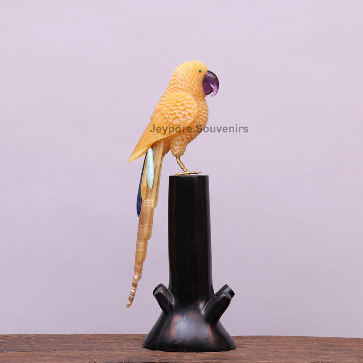 Yellow Quartz Parrot Amethyst Beak – Semi-Precious Gemstone