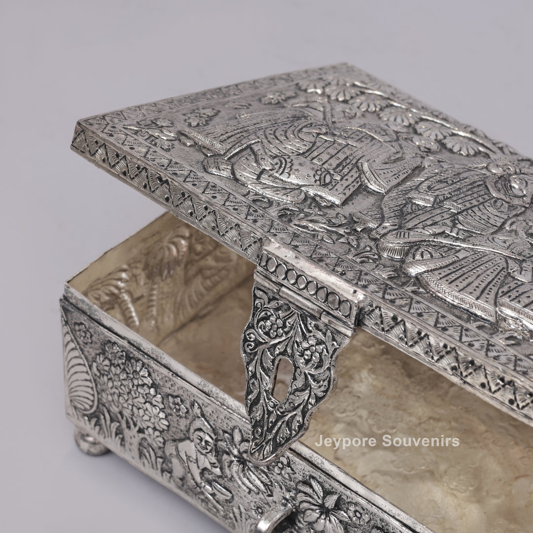 Handcrafted Wedding Procession Silver Decorative Jewellery Box