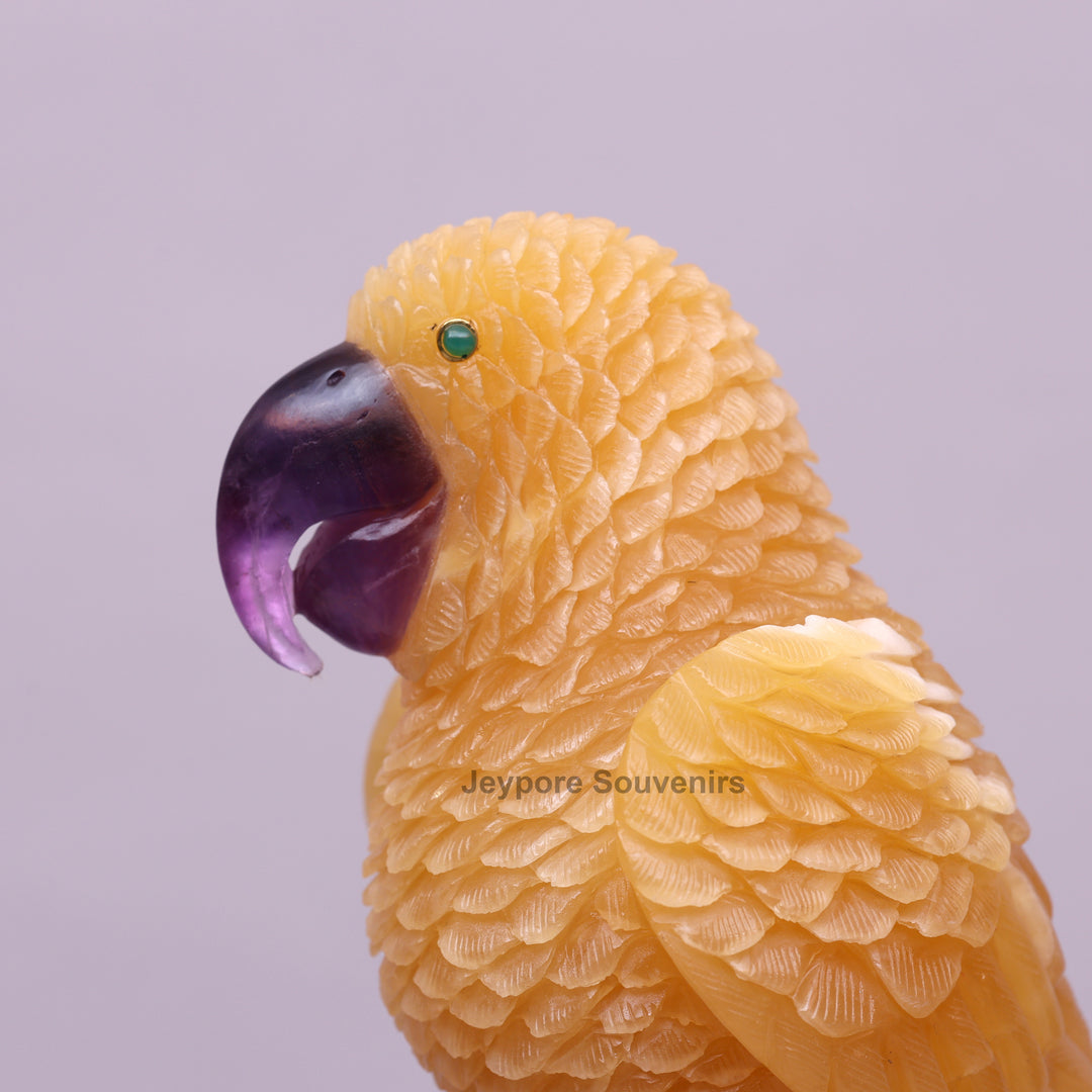 Yellow Quartz Parrot Amethyst Beak – Semi-Precious Gemstone