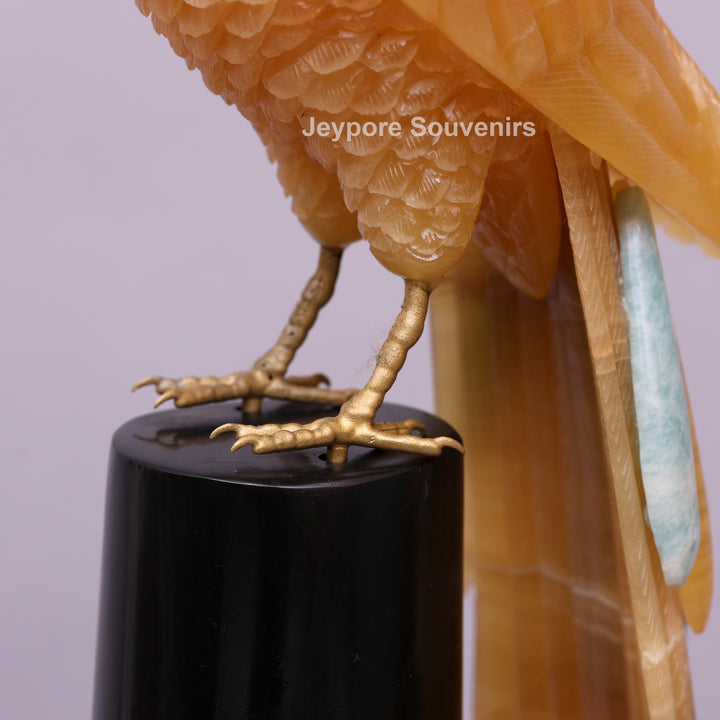 Yellow Quartz Parrot Amethyst Beak – Semi-Precious Gemstone