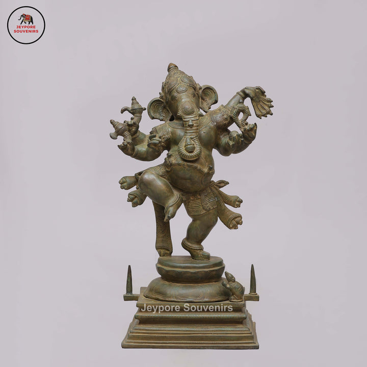 Six-Armed Dancing Ganesha in Swamimalai Lost-Wax Bronze