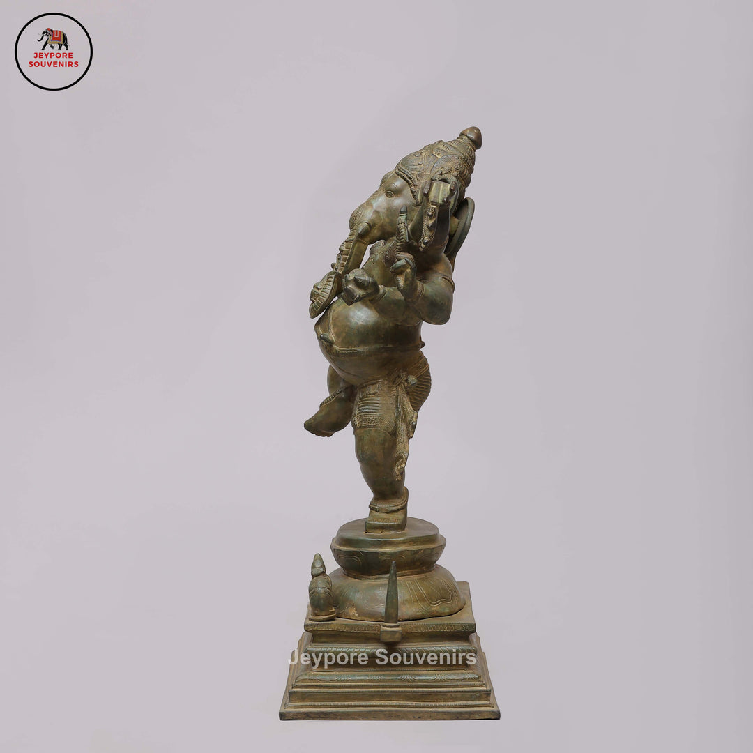 Six-Armed Dancing Ganesha in Swamimalai Lost-Wax Bronze