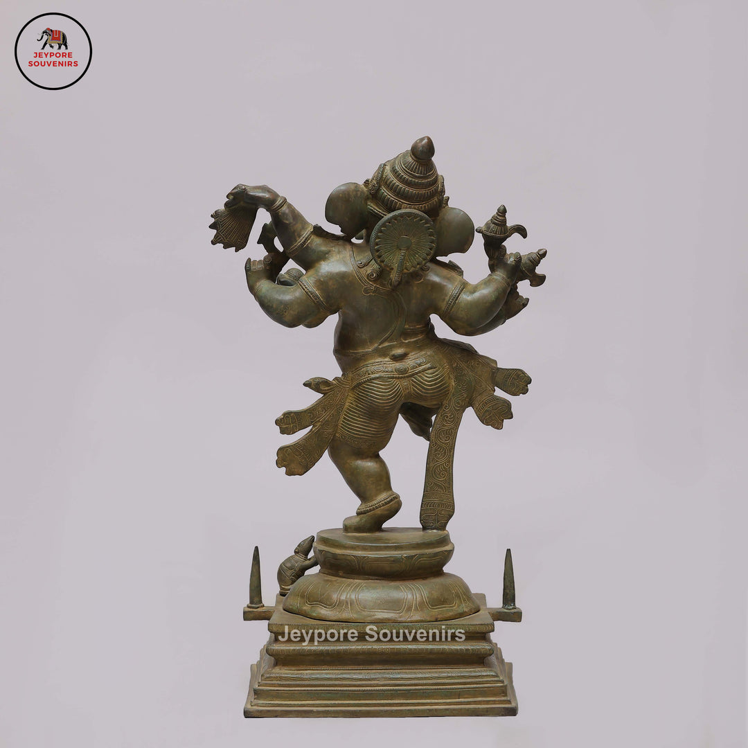 Six-Armed Dancing Ganesha in Swamimalai Lost-Wax Bronze