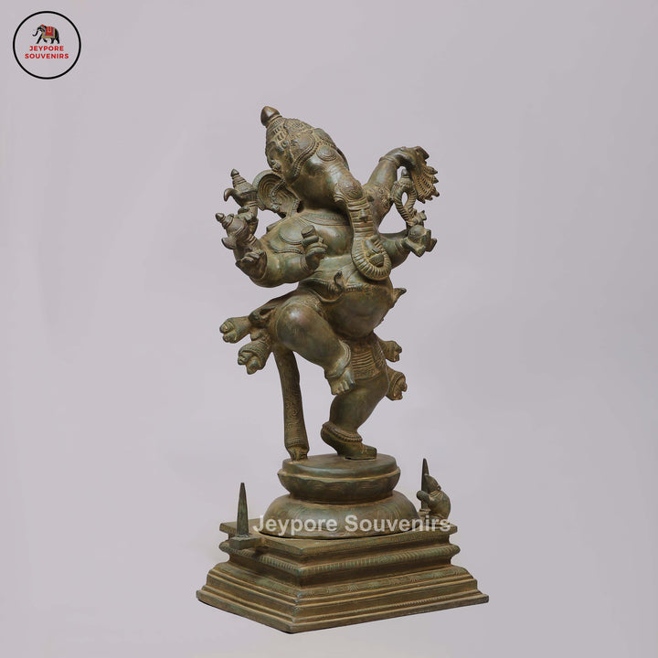 Six-Armed Dancing Ganesha in Swamimalai Lost-Wax Bronze