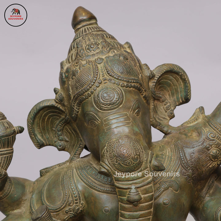 Six-Armed Dancing Ganesha in Swamimalai Lost-Wax Bronze