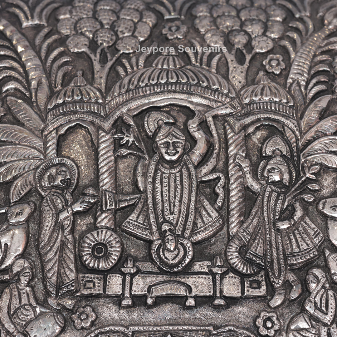 Traditional Handcrafted Wedding Procession Silver-Plated Jewellery Box