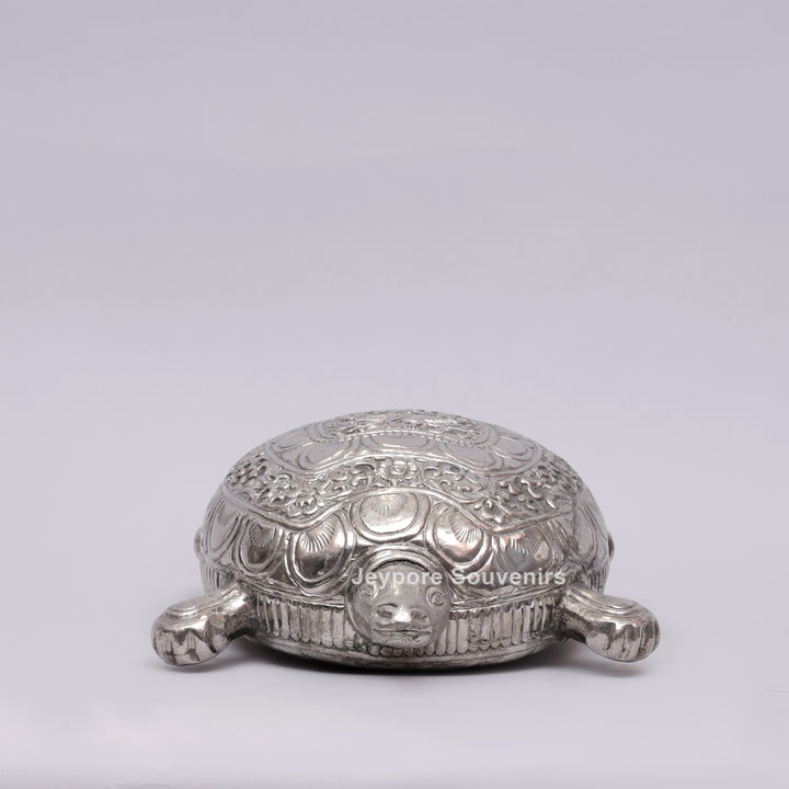 Handcrafted Silver-Plated Tortoise figurine