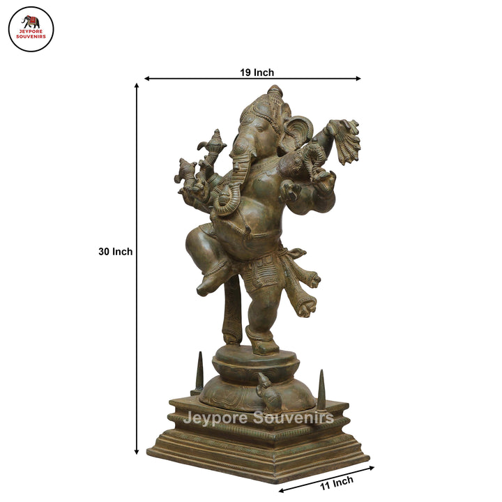 Six-Armed Dancing Ganesha in Swamimalai Lost-Wax Bronze